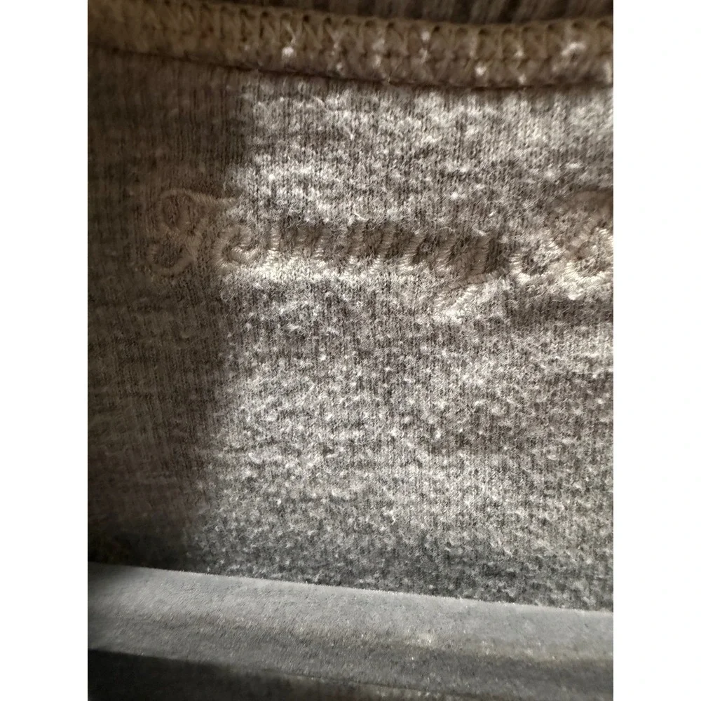 Tommy Bahama Mens XL Quarter Zip Pullover Sweater Beige Ribbed Knit Marlin Logo